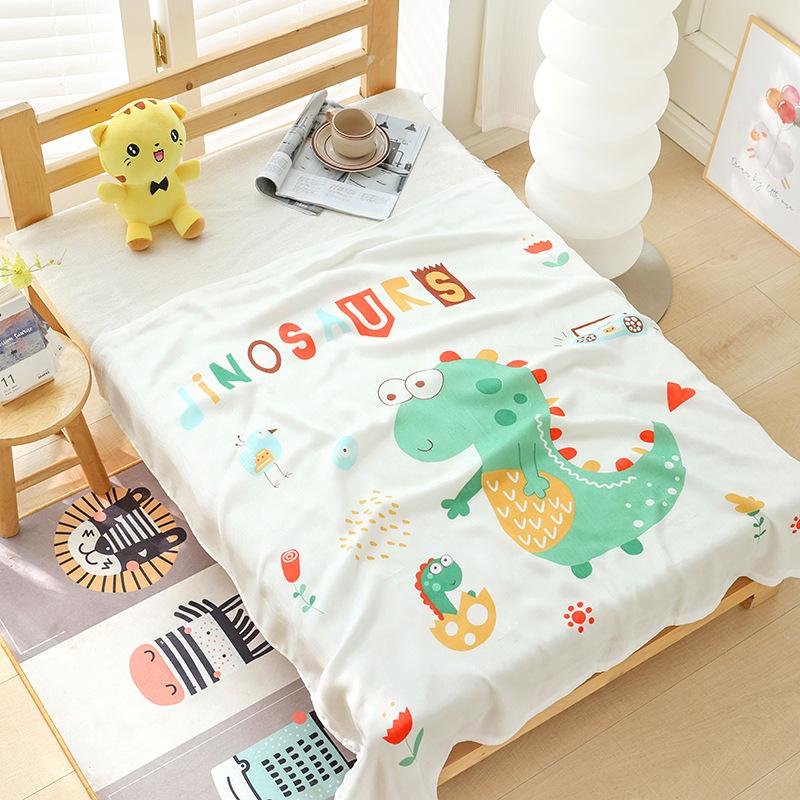 Double-layer Bamboo Cotton Infant Blanket, Children's Quilt, Thin Air-conditioning Summer Cool Quilt, Baby Bamboo Fiber Ice Silk Blanket