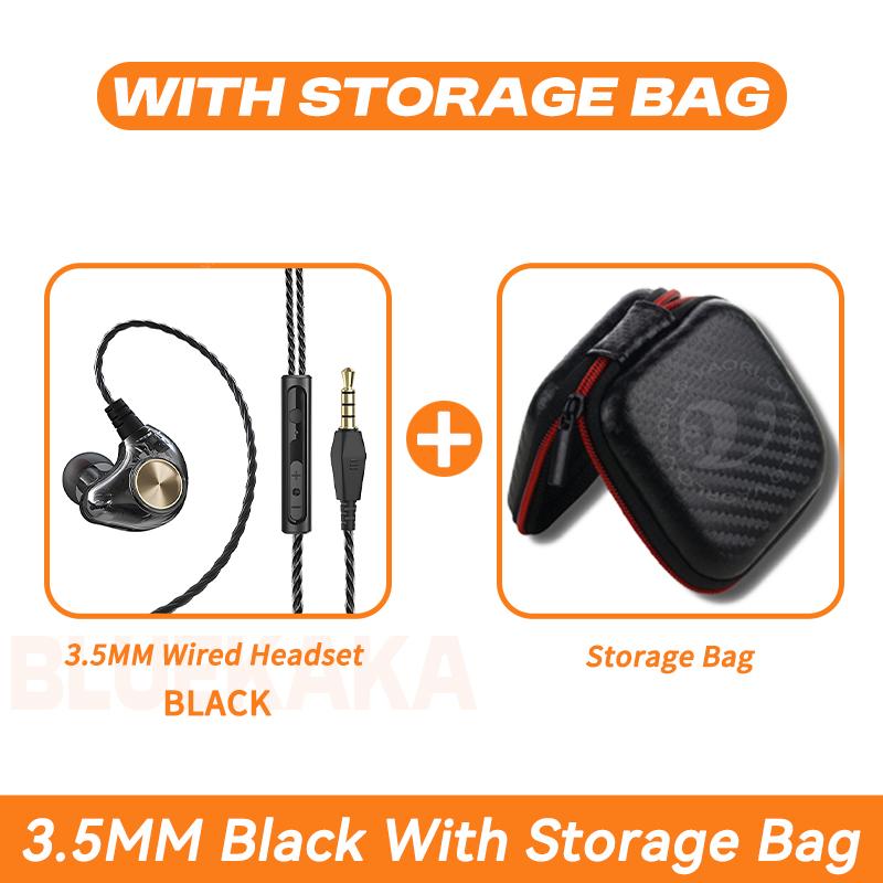 HIFI Heavy Bass Wired Earphone 3.5mm AUX In Ear Gaming Headset Dynamic Music Headphones Stereo Noise Cancelling Earbuds With Mic