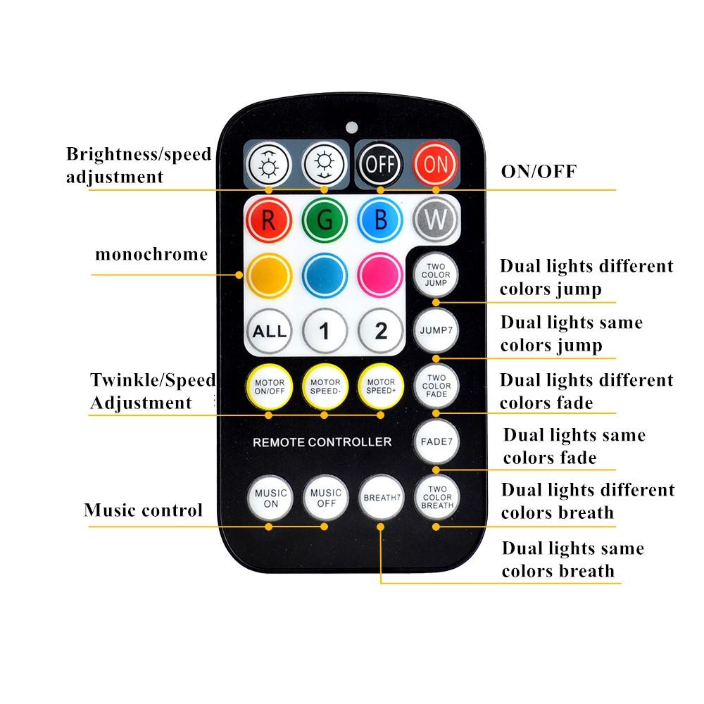 RGBW LED Twinkle Car Roof Stars Starry Sky Ceiling Light Kit 400Pcs Optic Fibers