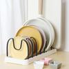 Настольная сушилка для посуды, стойка для крышек от кастрюль, органайзер для крышек от сковородок с регулируемыми отделениями для выпечки и тарелок, для шкафа, кухонной столешницы