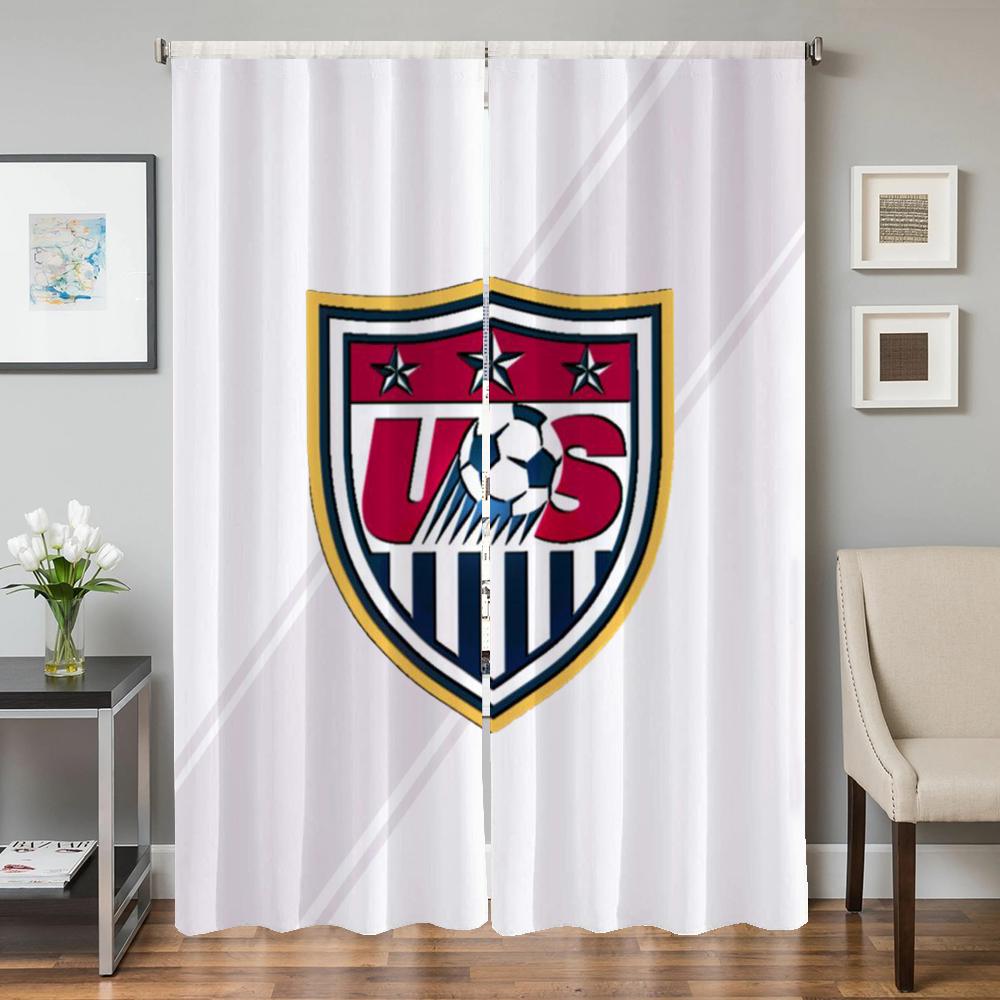 Оконные кухонные шторы для гостиной 2 штуки Блэкаут шторы Дверная штора США Национальная команда Украшение спальни Перегородка