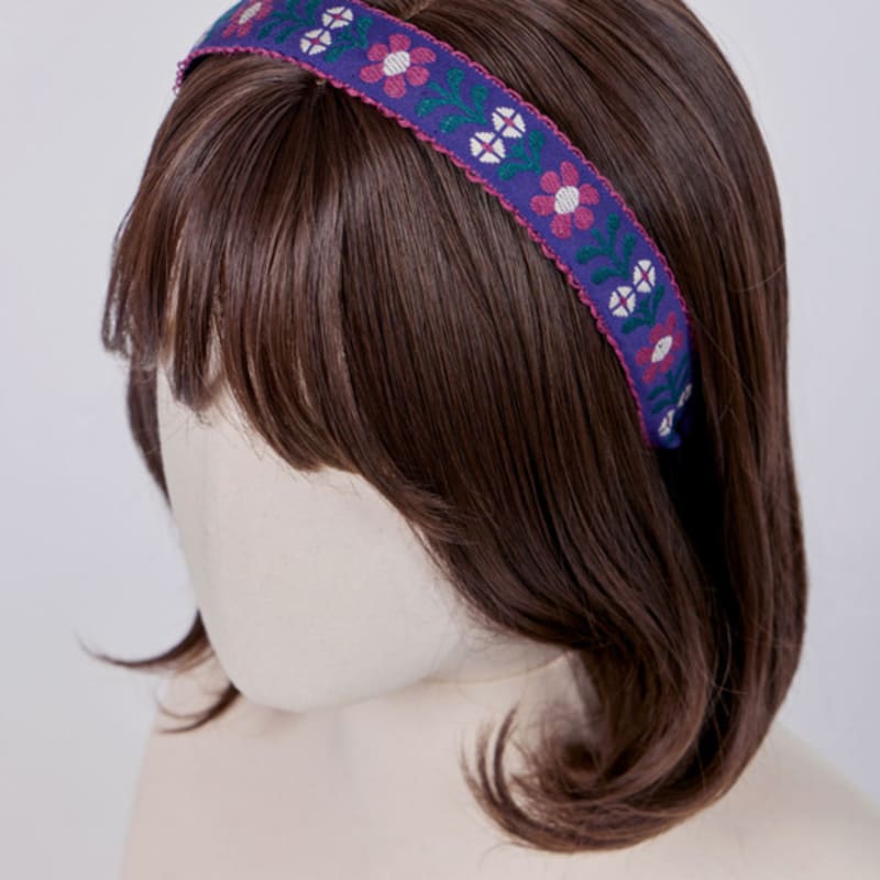 МАЙЯ Повязка на голову с цветами P - Синий Красный