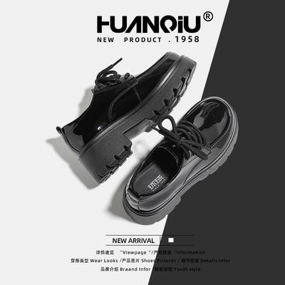 Глобальные черные маленькие кожаные туфли KMYAX8227-1 новые весенние мокасины с толстой подошвой глянцевые туфли на мягкой подошве