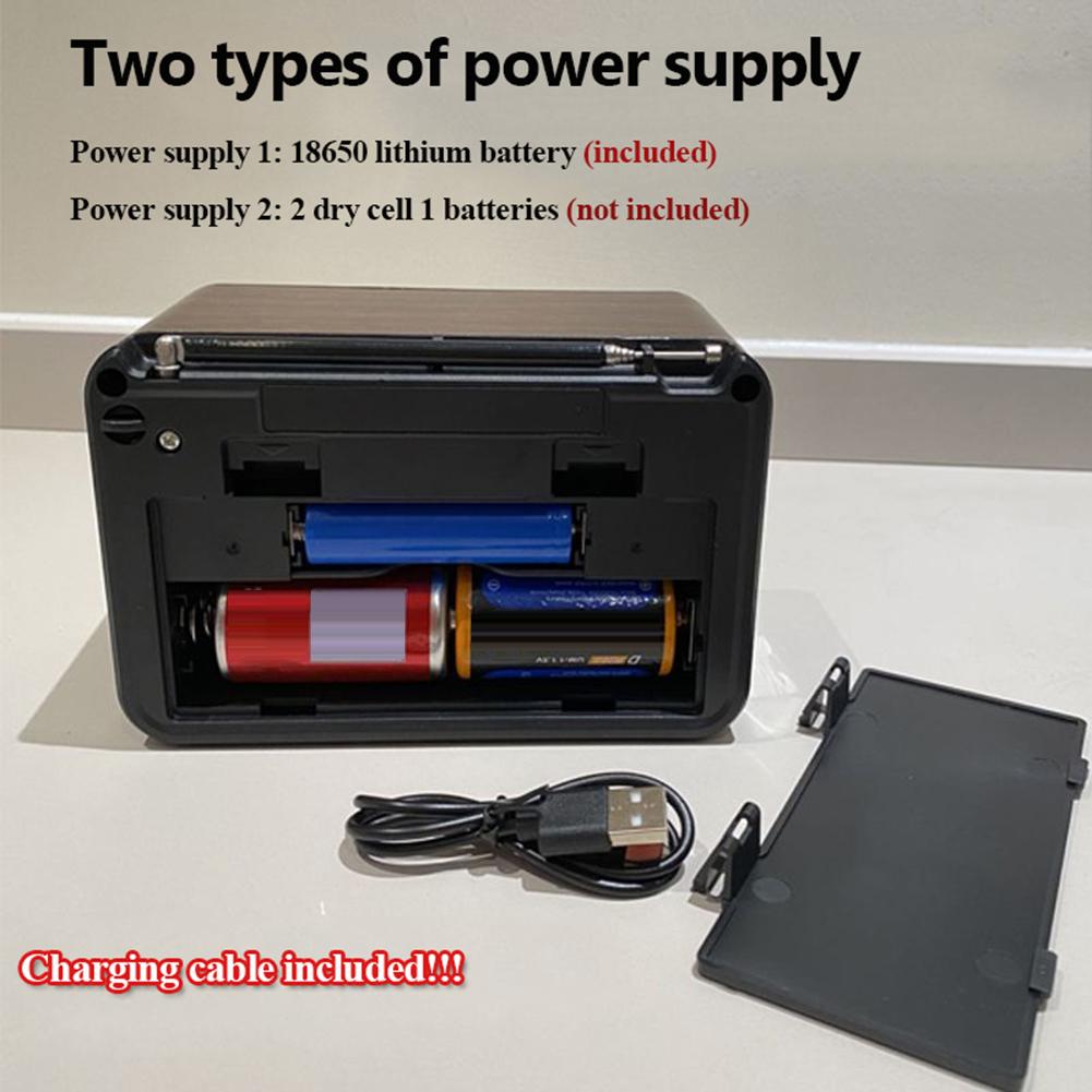 Портативное FM AM SW радио с BT-динамиком, светодиодным фонариком, винтажное радио, поддержка TF-карты для дома и офиса