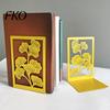 Elegant Leaf Bookend 1 Pair Metal Decorative Bookends, Ginkgo Leaf/Monstera Book Ends for Artistic Bookshelf, Non-Skid Stopper Home Office Study Room
