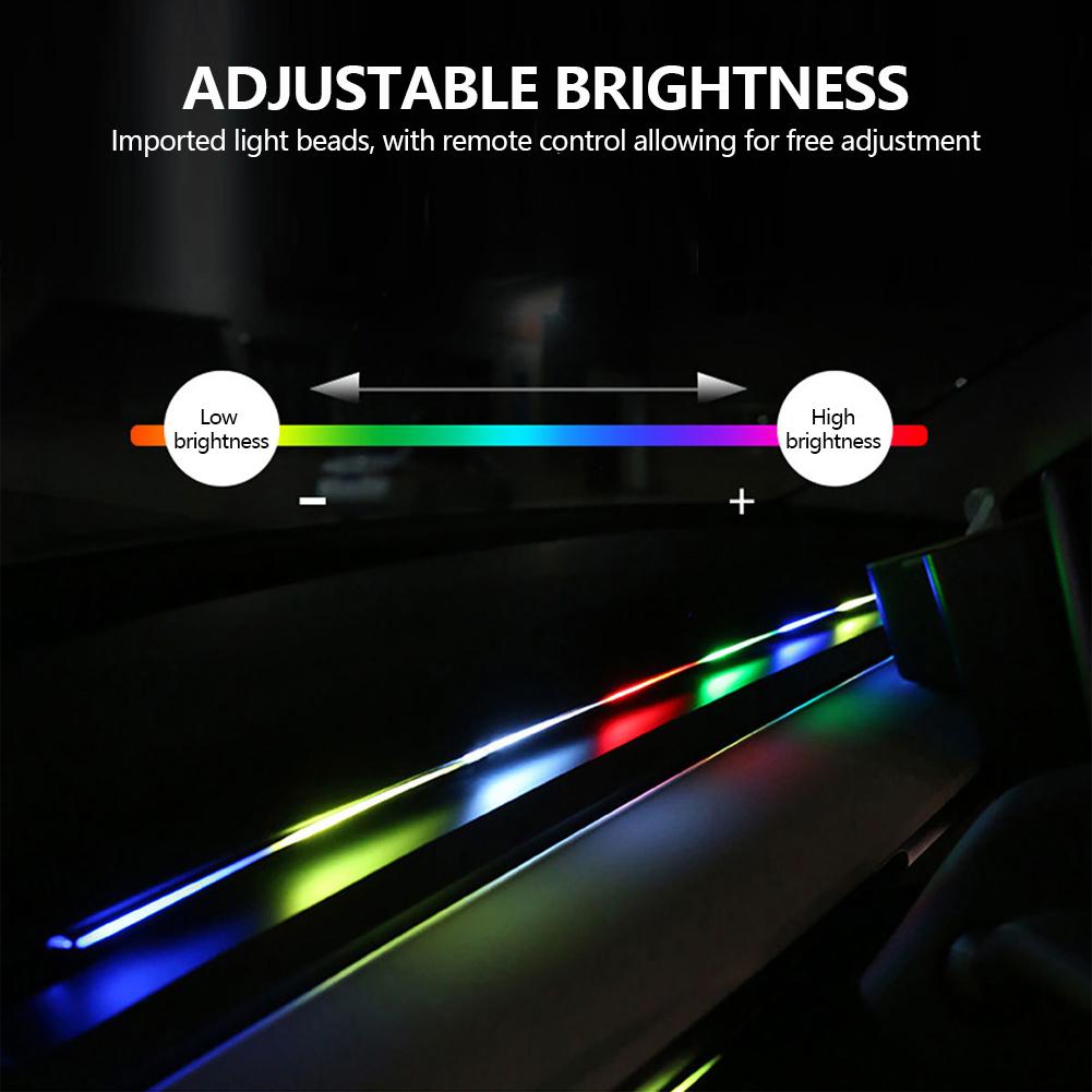 140/55,1 дюйма Универсальная автомобильная RGB-лампа атмосферы Светодиодные окружающие огни USB-приложение Пульт дистанционного управления Неоновая светодиодная лента Декор автомобиля