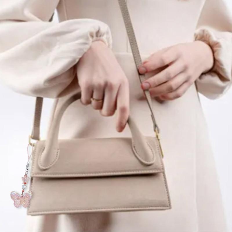 Подвеска-бабочка из бисера, милый ремешок для телефона Y2K, украшение для сумки, портативный подвесной шнурок, подарок для девочек, женщин