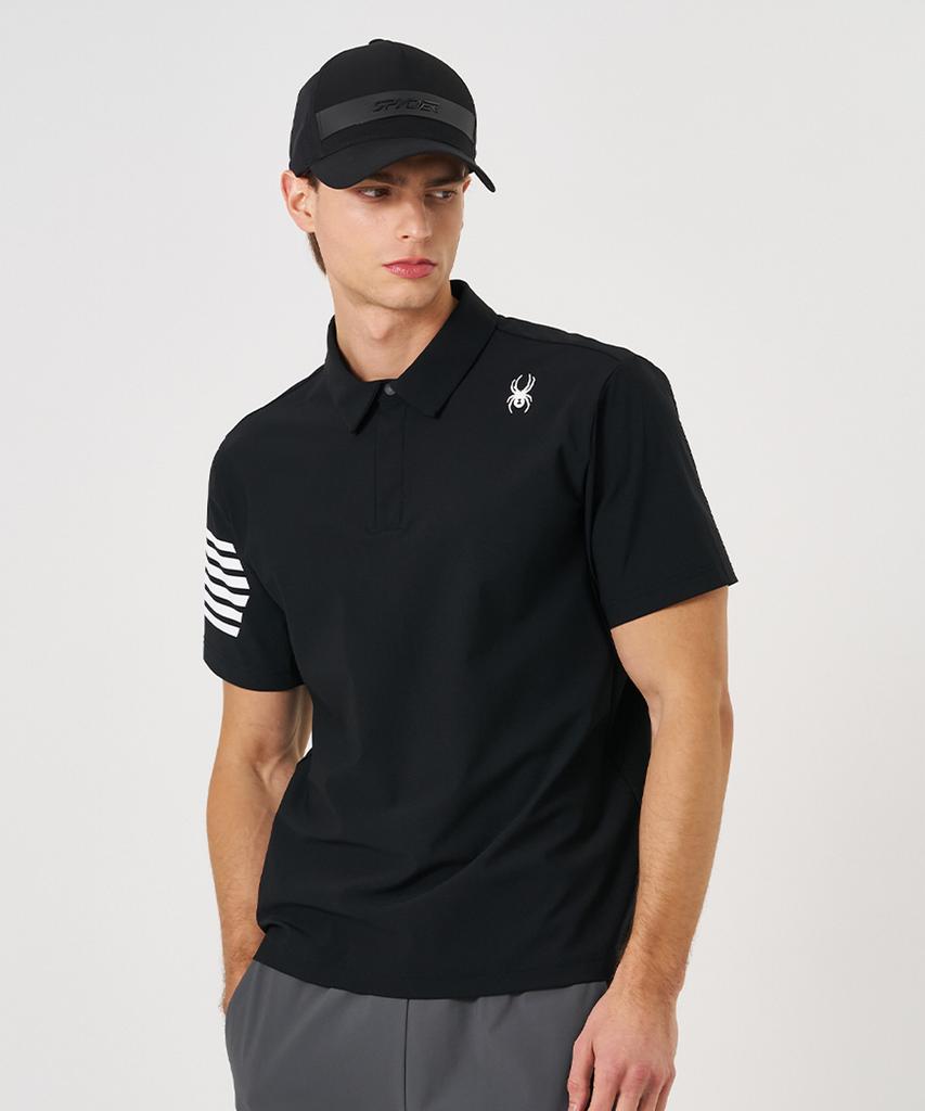 SPYDER Men'S Proweb Cool Tricot Collared Short Sleeve T-Shirt Splmcnts201Mblk