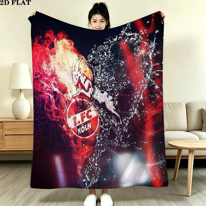 FC Köln Print Flannel Blanket, High quality Comfortable for All Seasons, Home Decor, Warmth and Comfort, Perfect for Christmas Gifts