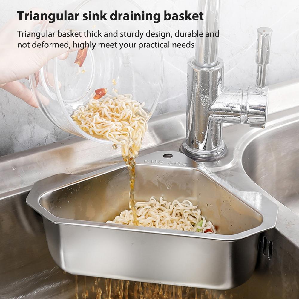 Stainless Steel Sink Strainer Basket Hangs On Faucet Fits All Sink Kitchen Tool for Kitchen Sink for Bathroom Soap Box Organizer