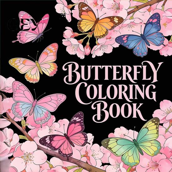 Adults Relaxation Sketchbooks Butterfly Coloring Book for And Kids, Compact Size with Stress Reduction Gifts Her Thick Cotton Pulp Paper, Floral