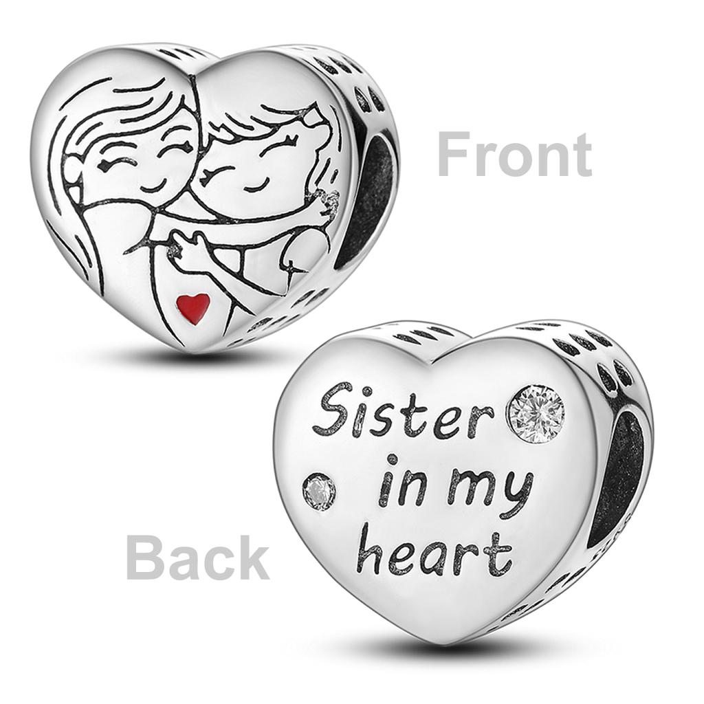 925 Silver Red Color Charms Bead Lipstick High Heels Heart Strawberry Dangle Fit Bangle Bracelet DIY Jewelry