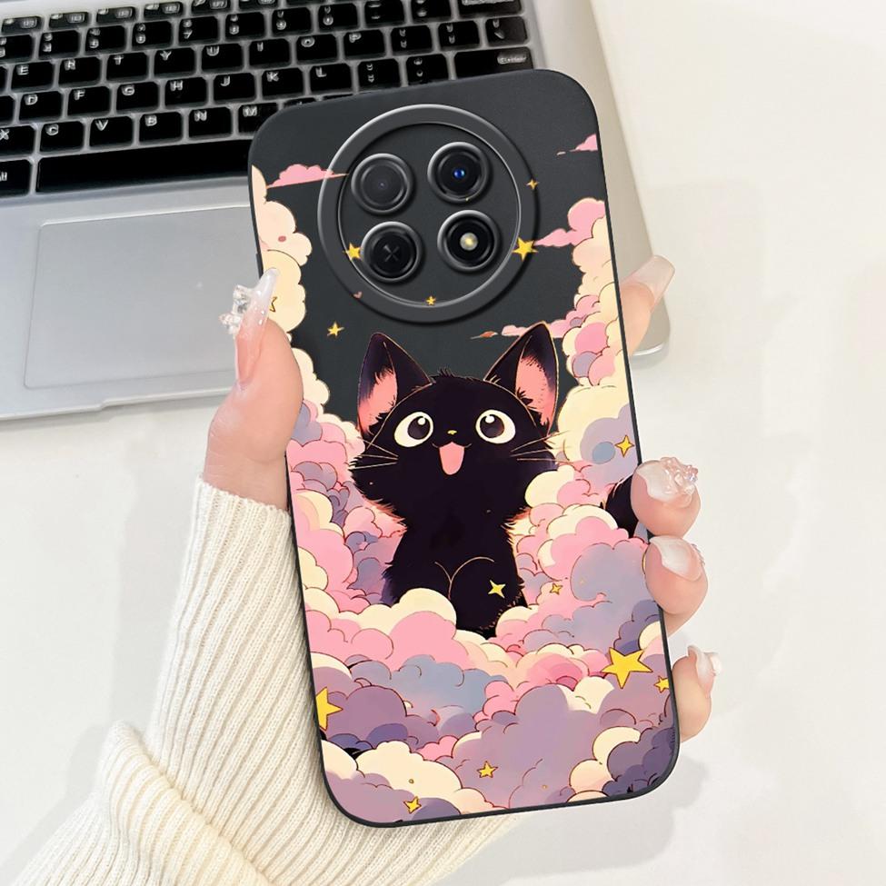For Realme 12 5G Case For Realme 12X 5G Cover RMX3998 Luxury Fashion Flowers Kawaii Girl Cute Cat Shockproof Phone Case Funda