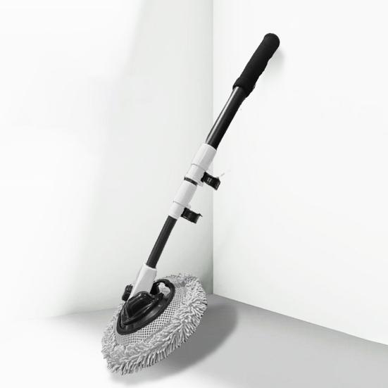 Yousheng 3-Section Telescopic Car Wash Mop Bendable Handle Car Wash Brush with Chenille & Microfiber Head Scratch-Free Cleaning Tool for Auto