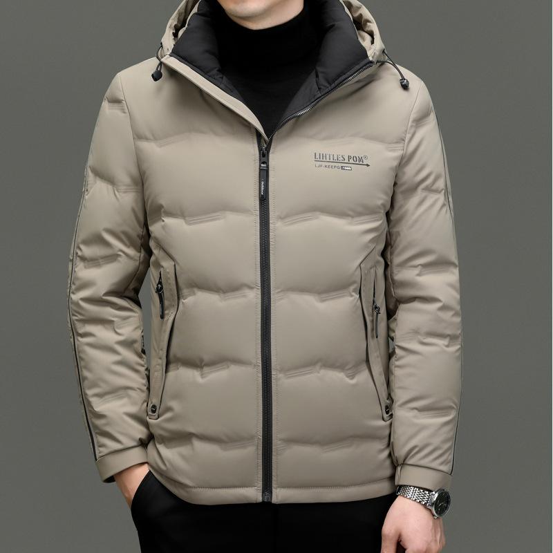 Простой повседневный мужской пуховик для молодежи и среднего возраста, новое зимнее свободное теплое пальто с капюшоном, мужская куртка