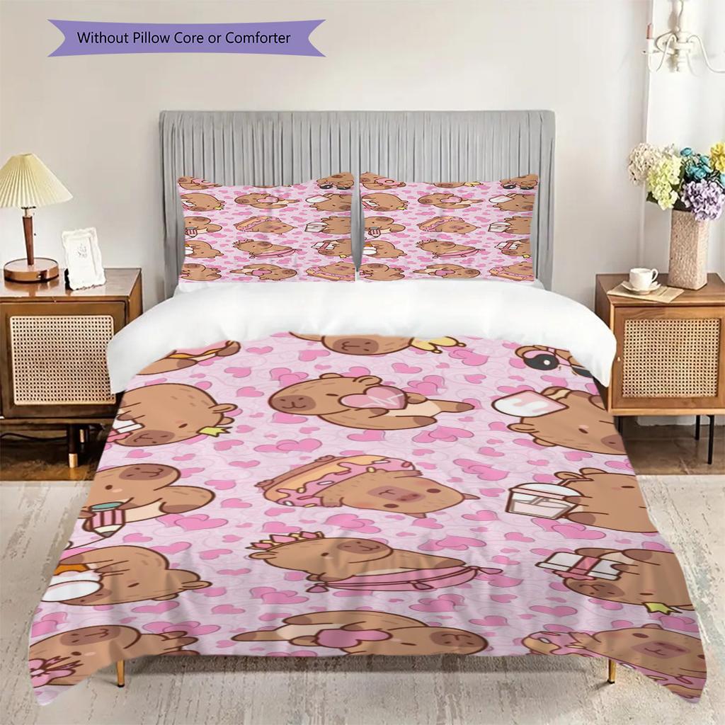 Hot Scene Three-piece set (1 * duvet cover + 2 * pillowcase, without core) 2D Flat Duvet cover and pillowcase Soft and comfortable