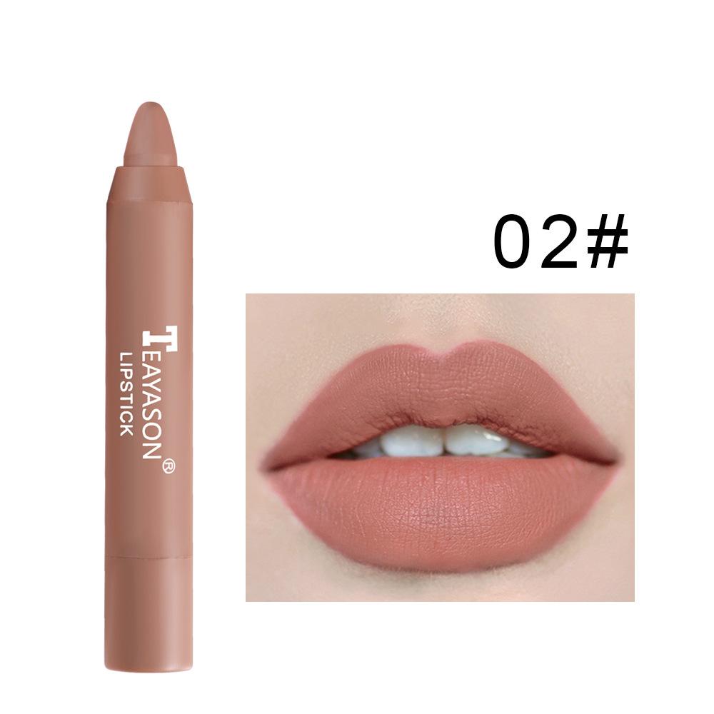 TEAYASON Nude Velvet Matte Lipstick Long Lasting Moisturizing Lip Crayon High Pigment Rotate Lipsticks Pen Woman Cosmetics