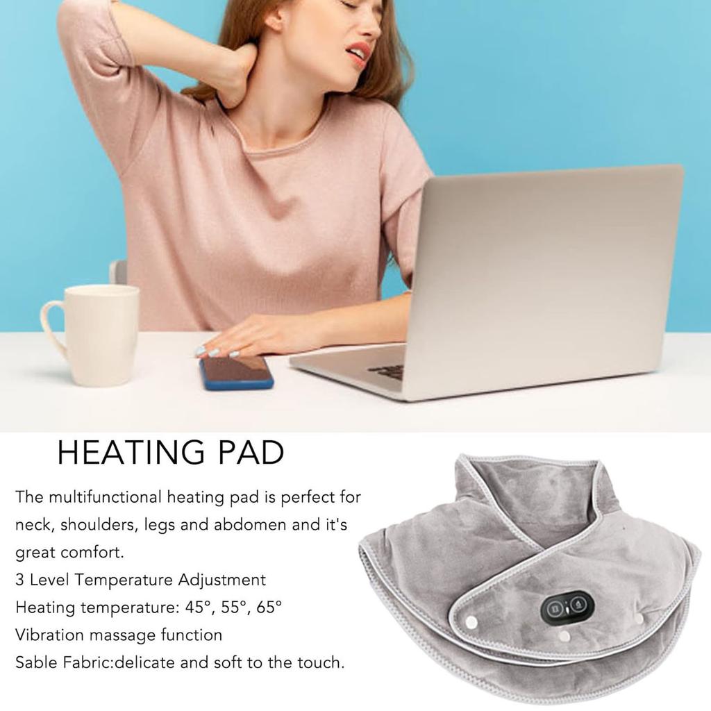 Electric Heating Shoulder Neck Pad Three Gear Hot Compress Cervical Shawl Neck Muscle Massager Back Relax Brace Household Office