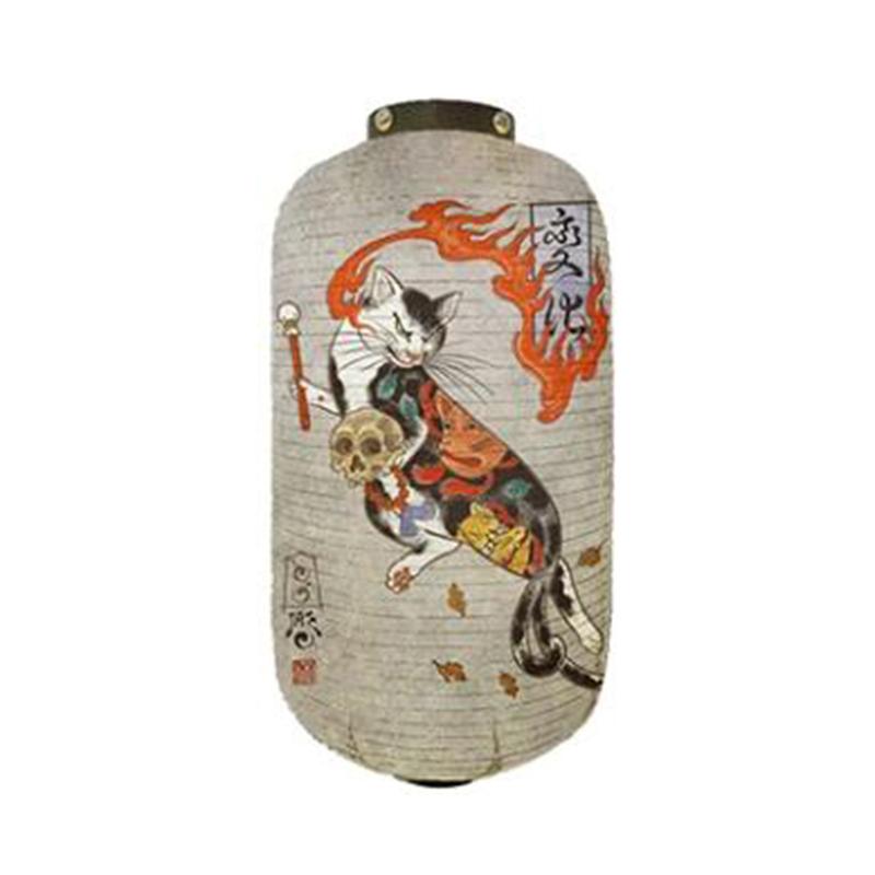 Japanese Style Samurai Cat Hanging Lamp Party Decor Gothic Samurai Cat Lantern Restaurant Izakaya Sushi Shop Advertising Sign