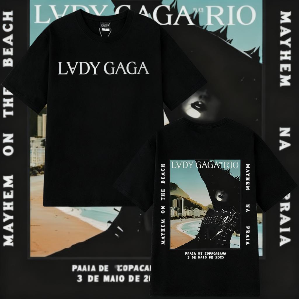 Летняя футболка Lady Gaga Mayhem Tour Хип-хоп Мода Графическая С круглым вырезом 100% Чистый хлопок С принтом Оверсайз Унисекс Футболки