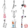 Fit  S925 Original Bracelet Wrench Screwdriver Hammer Ruler Pen Silver Charms Beads For Women DIY Jewelry Gift Making