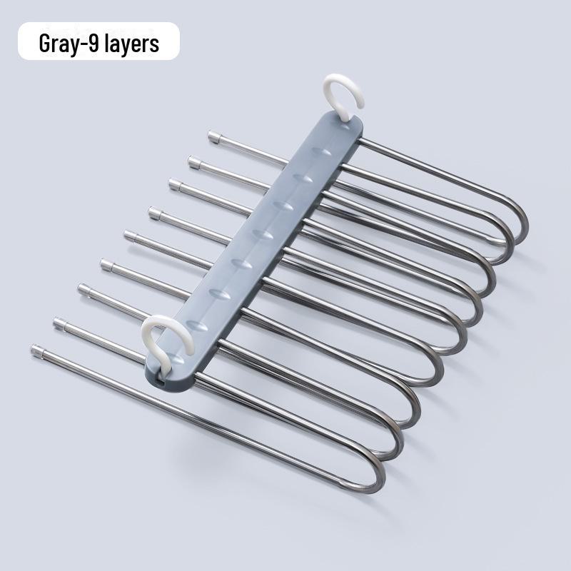 Multi-Layer Folding Pants Rack: Dual-Use, Horizontal & Vertical, Magic Storage Solution for Clothing