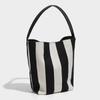 2024 Women's Striped Canvas Bucket Bag - Large Capacity, Lightweight Shoulder Bag for Spring/Summer Commute