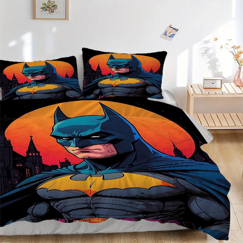 3pcs Batman Cover Set,Soft Comfortable Duvet Cover,Guest Room (1*Duvet Cover + 2*Pillowcases, Without Core) yy251024104