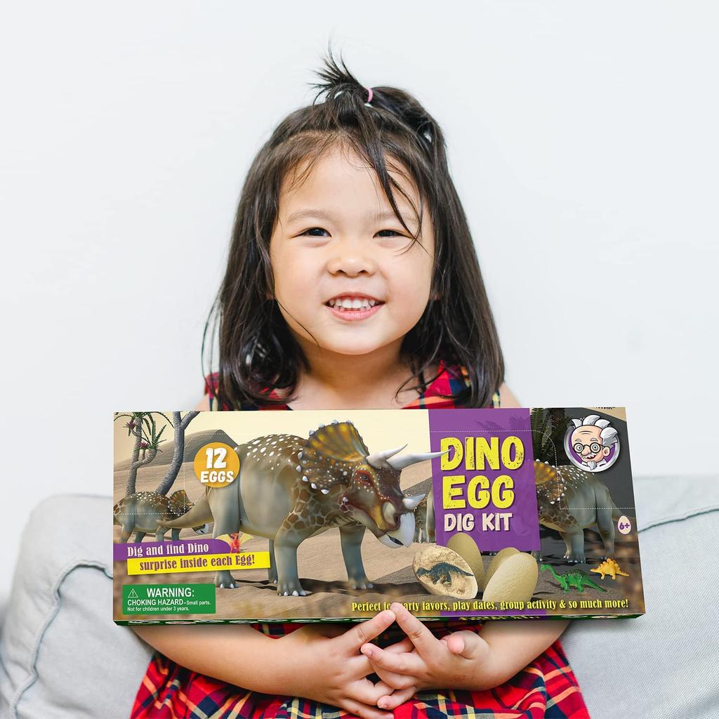 XXTOYS Dinosaur Excavation Kit Dinosaur Toy Dinosaur Egg Toy Set of 12 Tyrannosaurus Children Present Gift