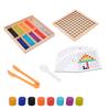 Puzzle Bead Color Matching Game Wooden Color Sorting Game  Fine Motor Training