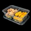 Disposable Double-Compartment Plastic Food Containers