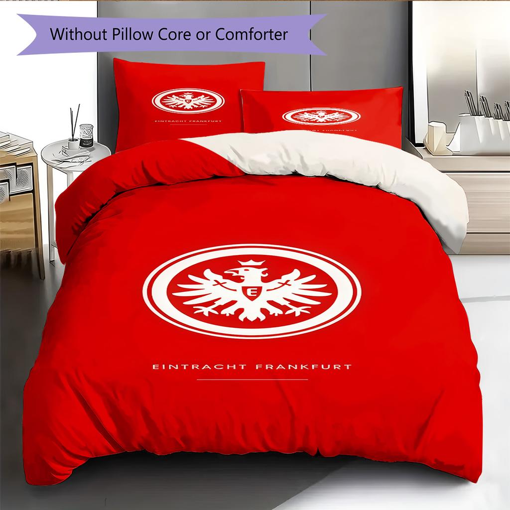 Eintracht Frankfurt Pattern Bedding Quilt Set Quilt Cover Pillowcase Home Decoration Birthday Gift (1 * duvet cover + 2 * pillowcase, without core)