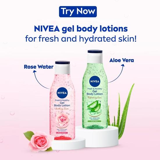 Гель-лосьон для тела NIVEA 200 мл | Роза | Освежающий уход для 24-часового увлажнения | Нелипкий | Быстро впитывается для свежей и здоровой кожи