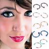 2Pcs Titanium Steel C Pattern Punk Septum Clip On Fake Piercing Unisex Body Nose Jewelry Lip Rings