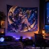Starry Sky Moon Anime Warrior Aesthetic Tapestry Cool Fantasy Galaxy Cartoon Wall Hanging Bedroom Dormitory Home Decor