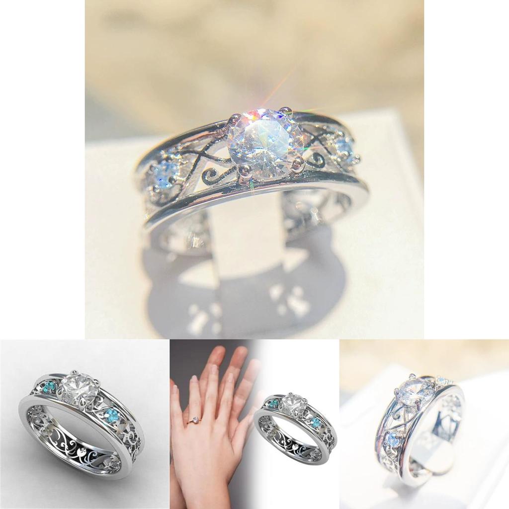 Винтажное кольцо из латуни и стали с синим сапфиром и кубическим цирконием для любителей моды