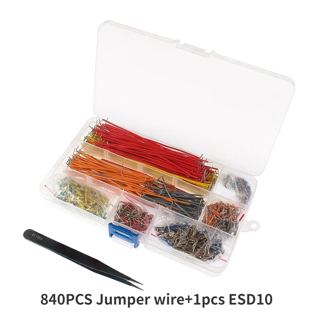 140/560/840PCS Jumper Wires U Shape Solderless Breadboard Jumper Cable DIY Electronics Kits With ESD-10 Anti-Static Tweezers