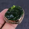 Натуральный молдавитовый кварцевый драгоценный камень, ручная работа, медное ювелирное кольцо, размер 8 Y8j32