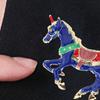 Популярная красочная картина в форме лошади, брошь, эмаль, булавка Lucky Horse, воротник, сумка, значок для платья, модные ювелирные аксессуары