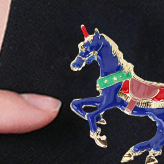 Популярная красочная картина в форме лошади, брошь, эмаль, булавка Lucky Horse, воротник, сумка, значок для платья, модные ювелирные аксессуары