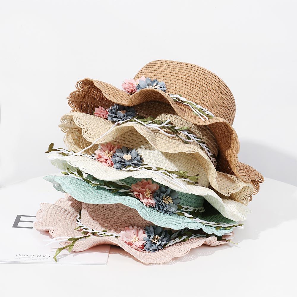 Плетеная дорожная сумка через плечо для малышей и детей, летняя шляпа для девочек с широкими полями, шляпы с цветами, кепки от солнца
