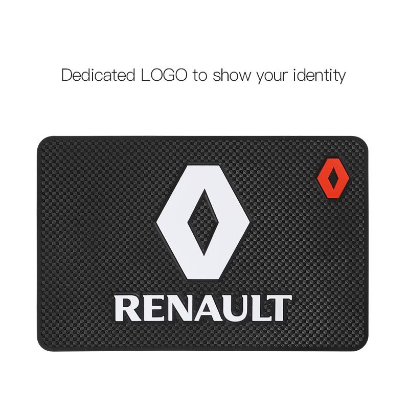 Колпаки 1 шт. Логотип автомобиля Нескользящий коврик Прилипающая ПВХ-подушка на приборную панель Автомобиля Для Renault Megane 2 3 4 Twingo Clio Talisman Captur Trafic Kw