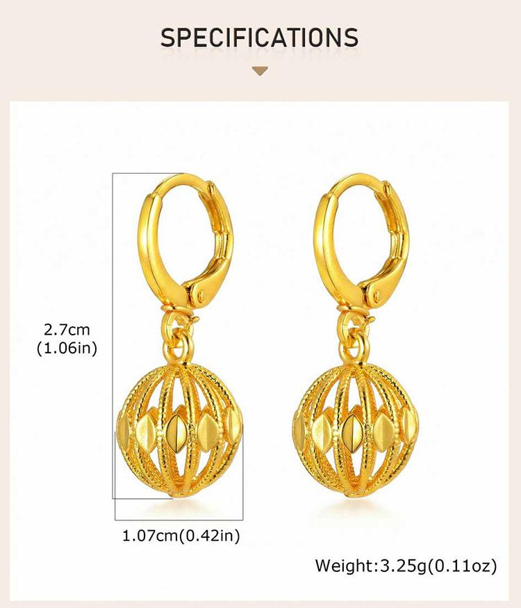 Hollowed-Out Ball Beaded Dangle Earrings, Fashion Exquisite Charms Elegant Popular Jewelry