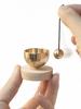 This Modern Buddhist Altar Bell Set Features Beautifully Tuned Sounds and Is Crafted from Brass and Natural Wood. Perfect for Family, Dogs, Cats, and