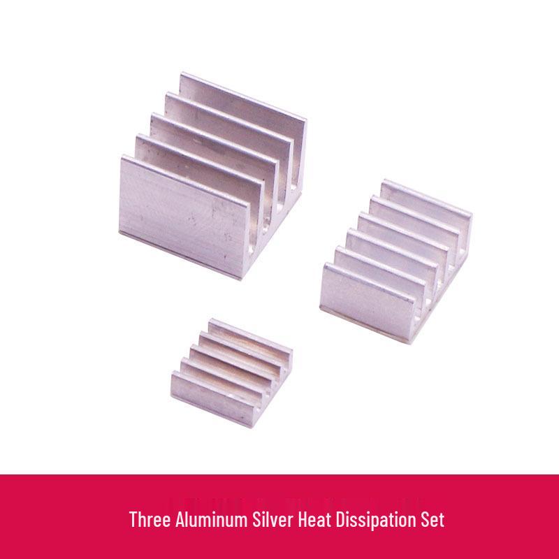 Raspberry Pi 4 Model B Aluminum Heatsink Set with Adhesive - 3 Pieces