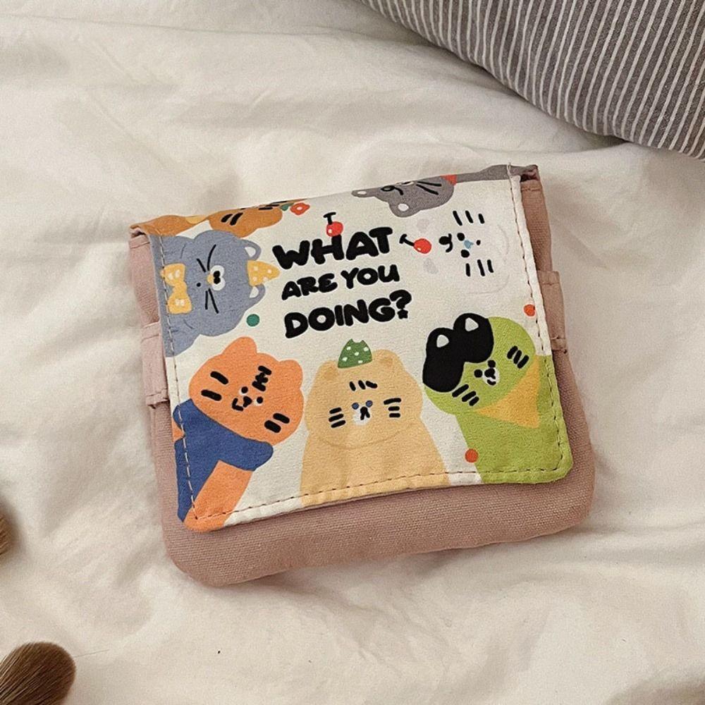 Косметичка Мини косметичка Кошелек с изображением кота Кошелек для монет Повседневная гигиеническая сумка для хранения на открытом воздухе