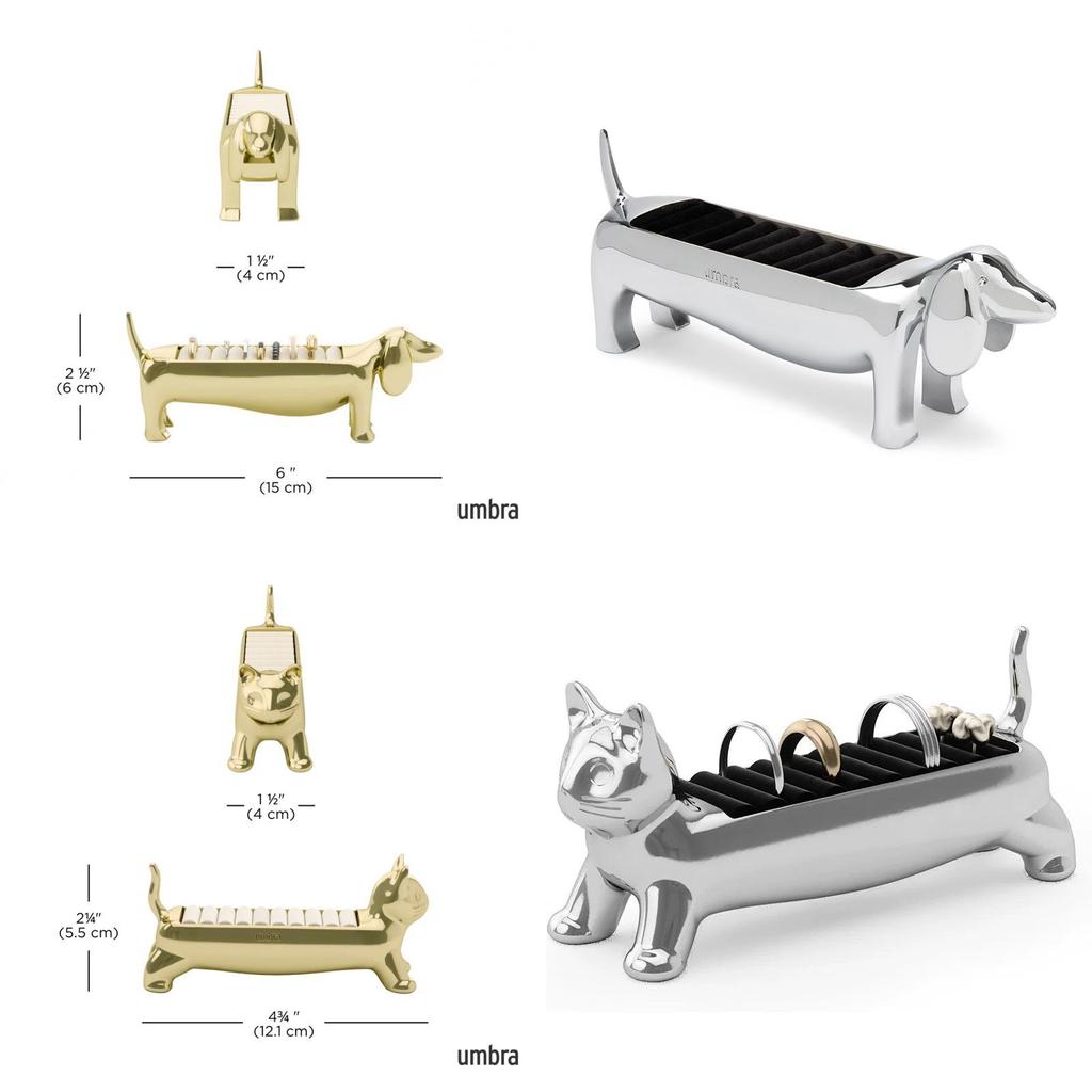 Creative Dachshund Jewelry Stand With Zinc Alloy For Desktop Display And Gift Use