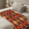 Flannel Hemmed Throw Blanket Soft Warm Maple Leaf Design for Home Couch Sofa Decor