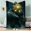 Bioshock Rapture Throw Lightweight 240g Flannel Blanket Soft Skin-friendly for Summer Cooling