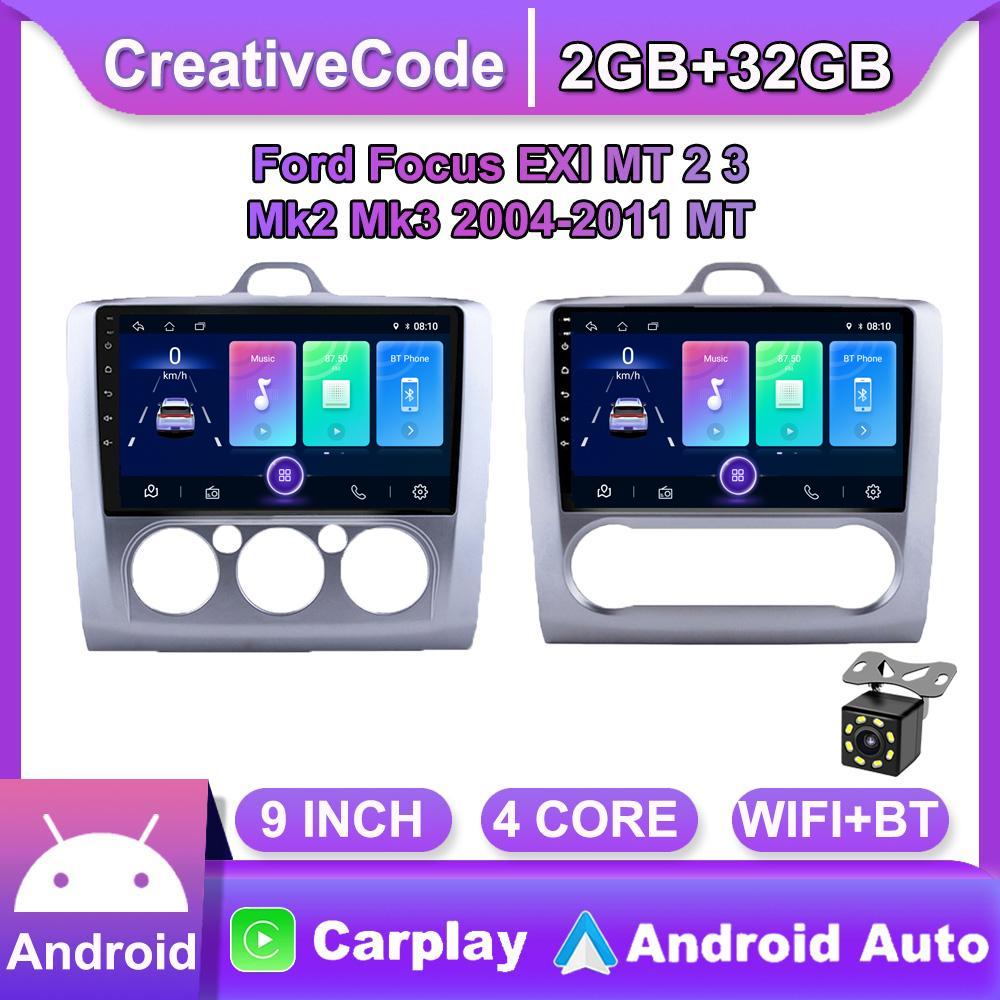Беспроводная автомобильная стереосистема Carplay для Ford Focus Mk2 Mk3 2004-2011 Android Автомобильный мультимедийный видеоплеер GPS-навигация WIFI 2 + 32 ГБ